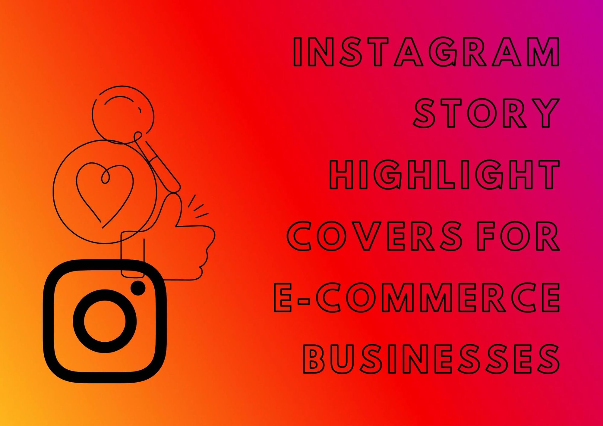 Instagram Highlight Covers Red Neon Glow Instagram Highlights