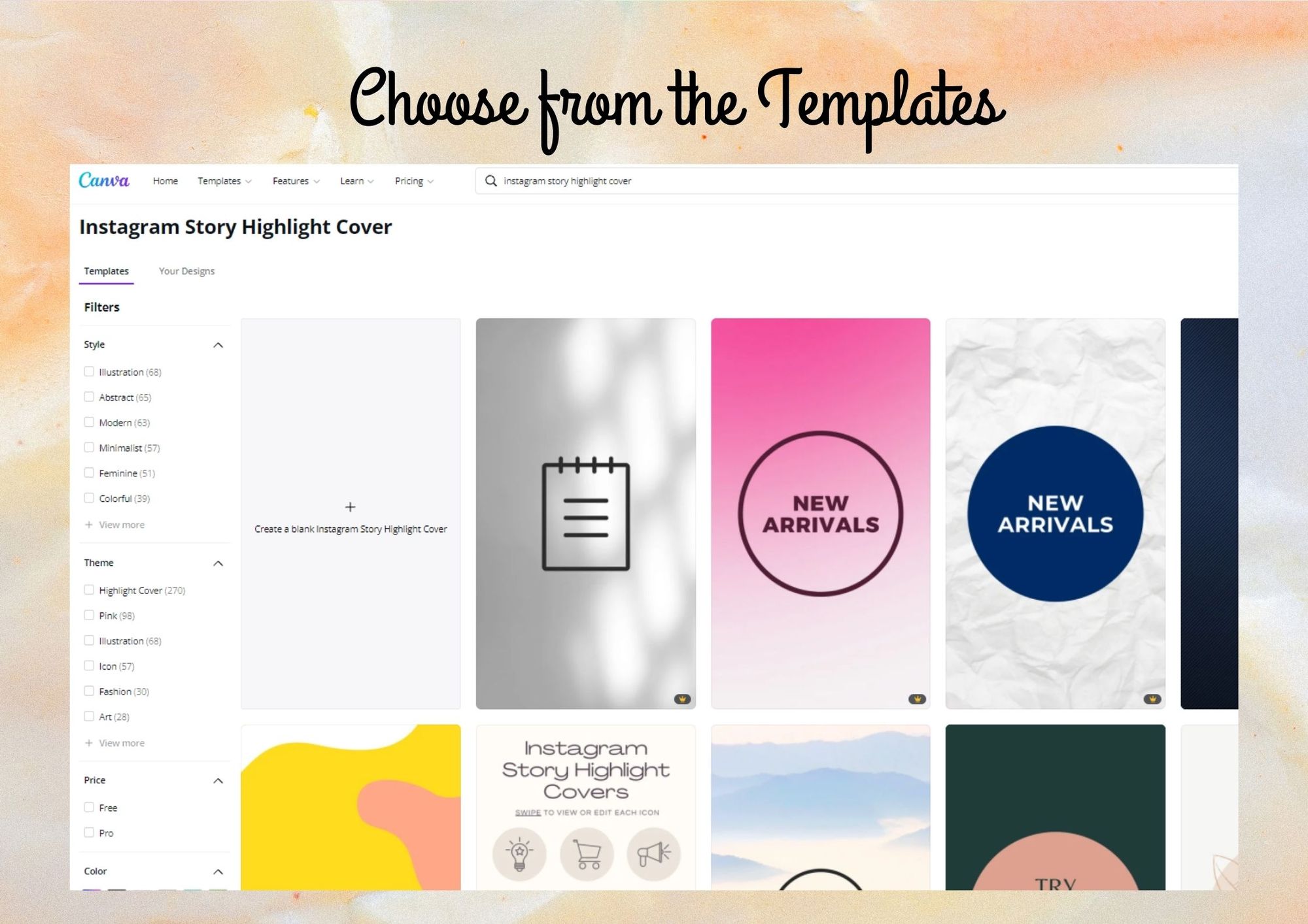 Instagram story highlight covers templates