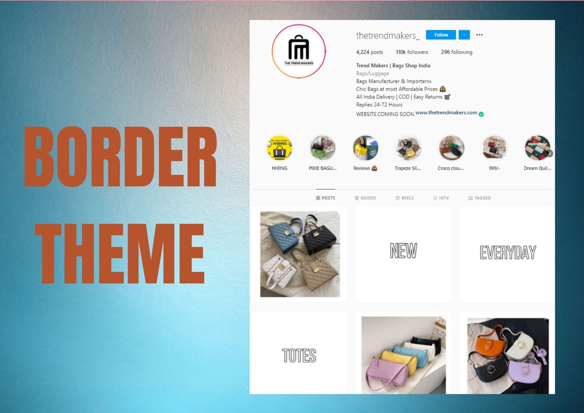 Border Theme Instagram feed design